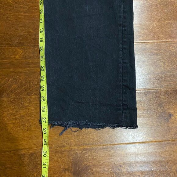 Levi's 501 Classic Straight Leg Black Denim Button Fly Jeans Womans Size 38 x 27 - Picture 8 of 10